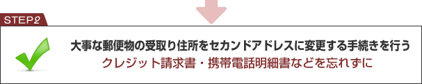 大事な郵便物の受取り住所をセカンドアドレスに変更する手続きを行う