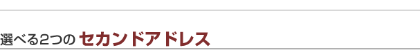 選べる2つのセカンドアドレス